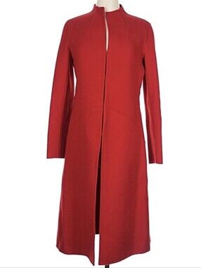 DKNY Red Angora Wool Coat Like New 10